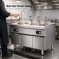 Cuiseur à induction professionnel simple/double tête pour nouilles et pâtes 12-15KW, garantie 1 an pour les restaurants, hôtels et magasins de nouilles