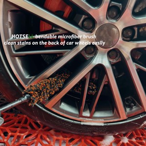 Spazzola per Ruote in Microfibra Rosa Pieghevole per <span class=keywords><strong>Lavaggio</strong></span> <span class=keywords><strong>Auto</strong></span> con Manico Lungo - Product Image 5