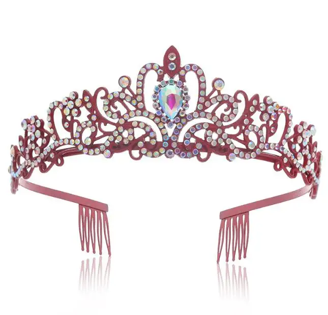 Coroa de cabelo de cristal de noiva king moda simples para vendas internacionais com miçangas feitas à mão