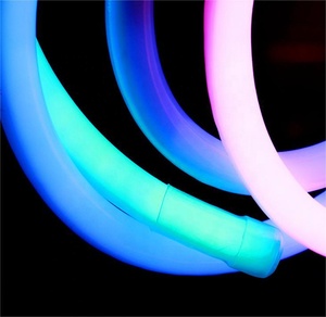 25mm đường kính <span class=keywords><strong>360</strong></span> độ IP67 không thấm nước <span class=keywords><strong>LED</strong></span> Neon Flex dải 24V ống dây ánh sáng cho trang trí ngoài trời 5m chiều dài màu đỏ - Product Image 6