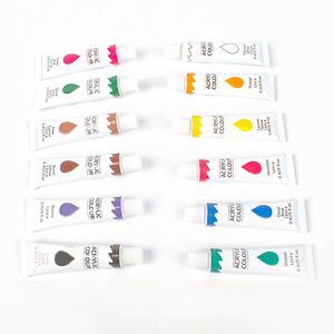 Pas cher En Gros Individuel 12ml Peinture Acrylique Pigment <span class=keywords><strong>Tube</strong></span> pour Enfants Artisanat Créatif Passe-Temps Sans Emballage Couleurs - Product Image 4