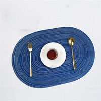 Set de table ovale nordique en coton tressé, résistant à la chaleur, tissé, blanc cassé, lavable, pour la décoration de table à manger à la maison ou au café