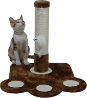 Arbre à chat interactif moderne et écologique en sisal avec souris suspendue pour chats d'intérieur, emballé en carton pour salon