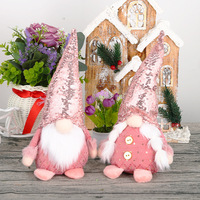 Poupée en peluche Rudolph Claus Snowman en polyester sans visage, décoration de fenêtre, ornements pour arbre de Noël