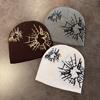 Bonnet en tricot jacquard unisexe style coréen, tendance Instagram, marque de niche, chaud pour l'hiver, bonnet de ski, idéal par temps froid