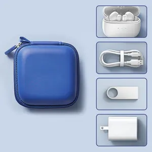 Eva caso fornecedor Personalizado de Alta qualidade Mini Armazenamento Carregando Earbud Pouch Square Fone De Ouvido Headset Headphone Case Bag