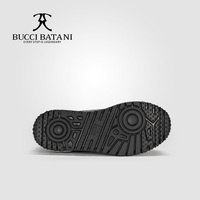 BUCCI BATANI Chaussures décontractées pour hommes en cuir noir et tissu Scabal, tige en tissu, à lacets, semelle extérieure en caoutchouc XL SC070-E025