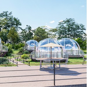 Maison préfabriquée verre clair PC tente dôme géodésique boule de jardin <span class=keywords><strong>cabane</strong></span> <span class=keywords><strong>à</strong></span> bulles tente d'exposition Camping Resort Pod - Product Image 3