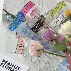 Vente en gros de bouquets de roses imperméables pour la Saint-Valentin, emballage simple, sacs OPP pour fleurs individuelles, prix réduits - Product Image 4