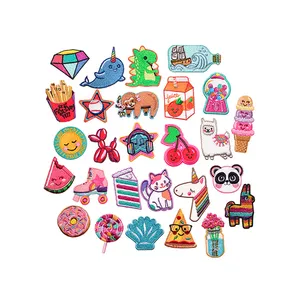 Cartoon MulticolorEmbroidered Hot melt adhesive patch for baby Hats clothing jeans shoe decoration diy garment embroidery patch