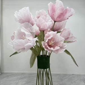 Flores Gigantes Artificiales Decorativas, Tulipanes Hechos a Mano para Decoración del Hogar, Tienda, Ventana, Boda - Product Image 1