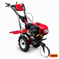 Precio de Fábrica, Motocultor de Tracción Directa a Gasolina, Estructura Reforzada, Ruedas 4x4, Bajo MOQ para Fabricantes de Maquinaria Agrícola Comercial