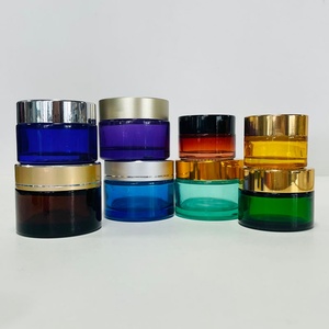 Custom Skincare Body Face Cream <b>Scrub</b> Mask Round 15ml 30ml 50ml 60ml 100ml Colored Frosted Glass Cosmetic Jars with Screw <b>Cap</b> - Product Image 3