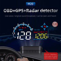WiiYii Factory Direct M20 OBD2 GPS HUD 3.5" Écran LED Alerte de vitesse Affichage tête haute sur pare-brise de voiture Compteur de vitesse universel