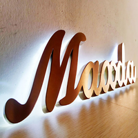 Logo 3D en métal rétroéclairé personnalisé pour l'extérieur, enseigne lumineuse, fabricant de lettres rétroéclairées, vente directe
