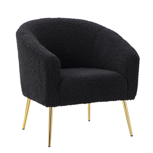 Wohnzimmer Modern Einzelsessel Nordischer Fass-Akzentsessel mit Goldenen Metallbeinen - Product Image 2
