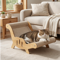 Petit fauteuil-lit pour chat en forme de dinosaure, lit-griffoir pour chat 2 en 1, résistant aux griffures, sans perte de poils, maison pour chat
