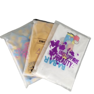 Customized Logo Frosted Pvc Clothing Packaging Plastic Zipper Bag For Cosmetic Swimwear Zip Lock Pouch