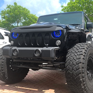 Nouvelle calandre avant style démon noir mat en plastique ABS pour Wrangler JK JKU 2007-2018, accessoires de remplacement extérieurs pour la route - Product Image 4