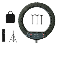Promotion : Anneau lumineux LED HQ 18N de 45 cm (18 pouces) avec lumière clignotante à LED vibrante 55W, portable pour selfie et beauté, avec trépied de 2 m pour appareil photo et téléphone