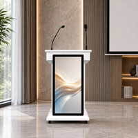 Podio Inteligente Interactivo Personalizado con Pantalla Táctil Capacitiva de 10 Puntos, Sistema de Micrófono, CMS Basado en la Nube, de Pie, para Interiores
