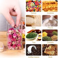 Meilleure vente pot en verre rond couvercle en bois cuillère en bambou anneau scellé stockage pour café épices Condiments divers Styles Options de couverture