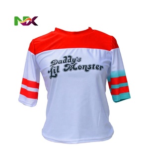 Costume da Cosplay <span class=keywords><strong>Harley</strong></span> <span class=keywords><strong>Quinn</strong></span> per Ragazze e Donne, Giacca Cucita, Pantaloncini, Maglietta, Guanti, Costume per Feste, Purim e Halloween - Product Image 1