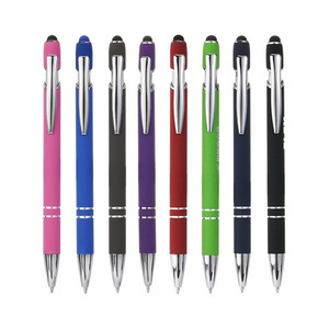 Metal Push Button Gel <b>Pen</b> 0.5 Mm Writing Width Customizable Logo Promotional <b>Pen</b> With Touchscreen Tip - Product Image 3