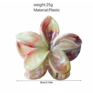 KUACHI Nouveau Design Vente en Gros Pince à Cheveux <span class=keywords><strong>Fleur</strong></span> en Marbre Tendance Été Hawaïen Accessoires Cheveux Femme - Product Image 2