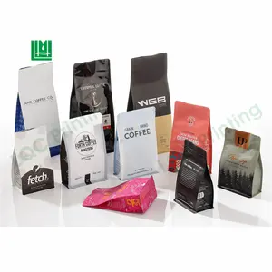 Saco de embalagem personalizado eco-amigável, bolsa lateral do embalar do chá do café do alimento com janela de amarrar