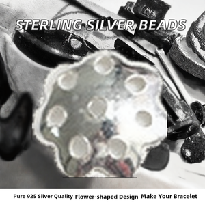 Vekeklee S925 Sterling Silver Flower-shaped <b>Laminate</b> Spacer <b>Bead</b> Caps Hole DIY Ornament Accessories Receptacle <b>for</b> Necklace - Product Image 2