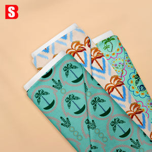 Bessi 100% Organic Liberty Cotton Fabric Summer Palm Tree Designs imprimés pour les robes des femmes et les chemises des garçons - Product Image 1