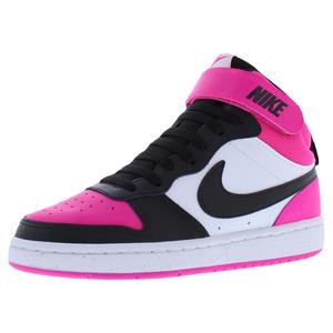 Scarpe Nike Court Borough Mid 2 GS per Ragazze, Bianche e Nere, Stile Basket in Rosa Intenso - Product Image 1