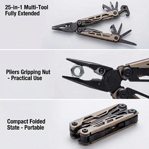 Outil pliant multifonctionnel <span class=keywords><strong>en</strong></span> acier inoxydable - Compact, léger, portable pour le <span class=keywords><strong>camping</strong></span>, la randonnée, l'alpinisme, les voyages <span class=keywords><strong>en</strong></span> voiture, la réparation - Product Image 4