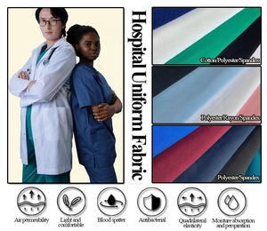 Tela Elástica en 4 Direcciones, 72% Poliéster, 21% Rayón, 7% Elastano, para Uniformes Médicos, de Masajista/Hombre, de Enfermería - Product Image 4