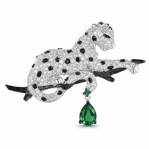 Bijoux fantaisie, broche de luxe en argent sterling 925, motif jaguar délicat, pour femmes - Product Image 1