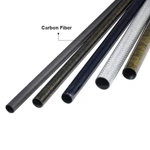 3mm 두께 리얼 탄소 섬유 고품질 맞춤형 롤 포장 탄소 섬유 원형 튜브