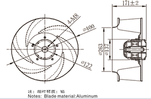 Souffleur <span class=keywords><strong>centrifuge</strong></span> Beder 400FLW2-4 220V ODM - Product Image 4