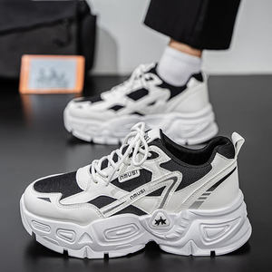 Zapatillas deportivas casuales de plataforma para hombre, estilo chunky, transpirables, de malla, para caminar, de cuero, para correr, de moda, superventas - Product Image 2