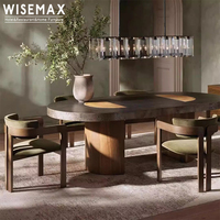 WISEMAX MÖBEL Nordic Vintage Wohn möbel Restaurant Natur marmor Küche Ovaler Esstisch Set 8 Stühle für den Hotel gebrauch