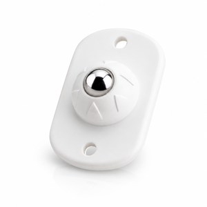 Minimalist White Plastic <b>Furniture</b> Caster With Precision Ball Bearing And Brake Plate Mount - Product Image 1