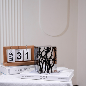 Tavolini da Caffè in Acrilico Trasparente con Design Speciale in Legno di Lusso, Decorazioni per Camera da Letto e Soggiorno - Product Image 5