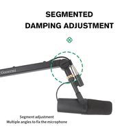 Gooermi MS300 Support de micro de bureau en métal robuste et rotatif de haute qualité Support de bras de microphone de diffusion pour studio/diffusion en direct