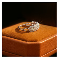 Bague Éternité en Argent Sterling 925 avec Moissanite Ronde Taille D Color VVS, Bague Empilable Pavée pour Femme, Bijoux de Mariée