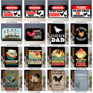 Poster in metallo segno di latta Vintage decorazione murale Custom metallo segno di pollo FRAM uova fresche casa piastra metallica animale segnale di avvertimento - Product Image 4