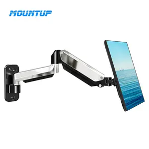 MOUNTUP Monitor Wall Mount Gas Spring Single Monitor Arm Swivel Stand For Max 32 Inch Computer Screen