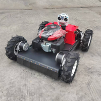 Robot Pemotong Rumput Pintar 4WD 4-Tak Bertenaga Bensin Industri, Penggerak Sendiri, Lebar Pemotongan 550mm, untuk Pemangkasan Rumput di Gerbang, Halaman, dan Taman
