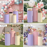 Housses et supports pour cylindres décoratifs multicolores en PU, style moderne, haute qualité, pour la décoration de tables de desserts lors de fêtes, anniversaires et mariages