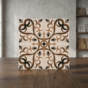 Carreaux de sol en céramique Green Wood Bookmatch 300x300mm, design marbre glacé numérique, décoration intérieure - Product Image 5