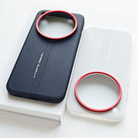Étui de protection antichoc en PU à motif de couture de luxe avec protection d'objectif en métal pour vivo X500 Pro Max / X200 X300 Ultra / X500 Pro / X500 X200s